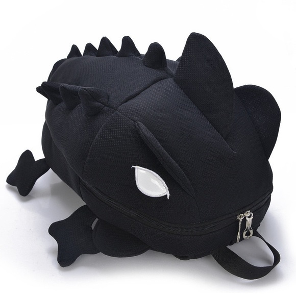 🌺 DRAGON BACKPACK BAG MID BLACK DINO DINOSAUR RAVE FUN TEEN TREND FESTIVAL - Picture 6 of 11